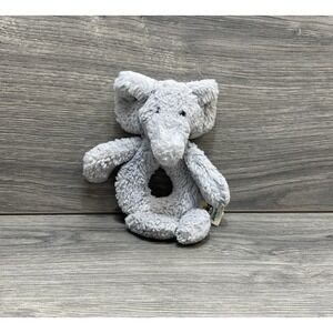 Jellycat Elephant Plush Baby Rattle Lovey Grey  Security Play Infant
